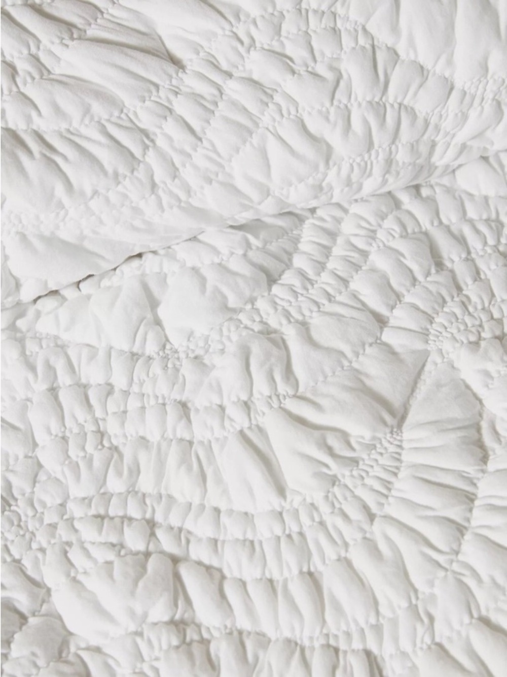 Anthropologie Bajada Jersey Collection Quilted white Euro Shams - set of 2 NWT